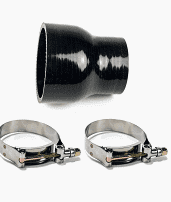 3.5" to inch black silicone reducer with clamp